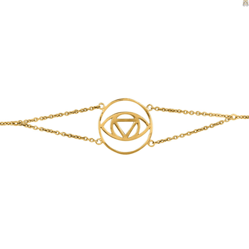 Brow Chakra Plain Silver Bracelet PS-RDB-3.