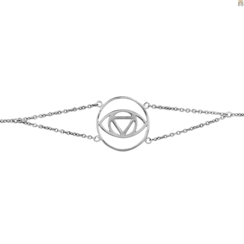 Brow Chakra Plain Silver Bracelet PS-RDB-3.
