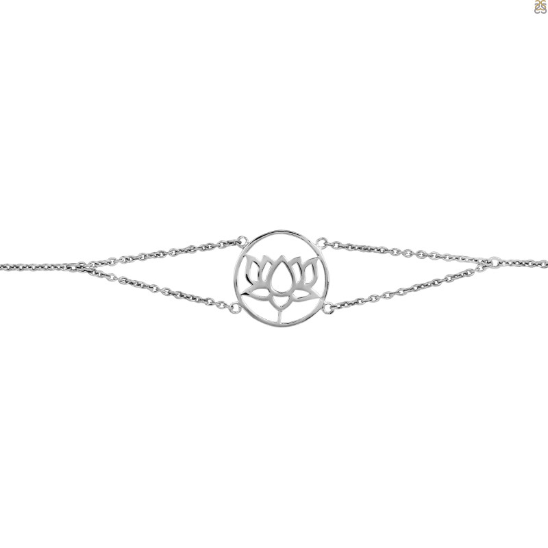 Lotus Plain Silver Bracelet PS-RDB-4.