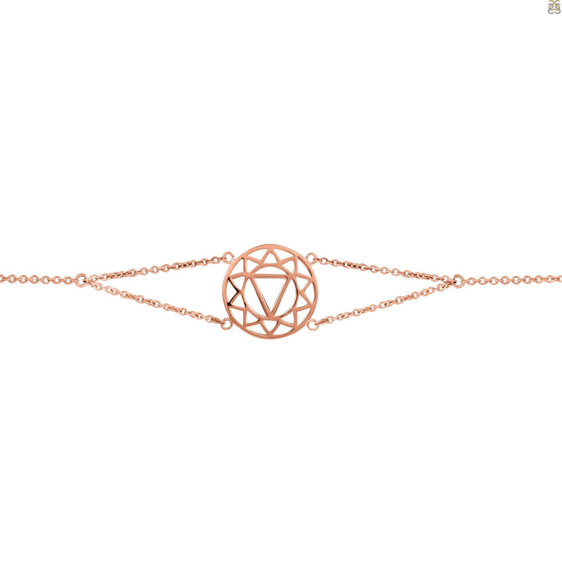 Solar Plexus Chakra Plain Silver Bracelet PS-RDB-6.