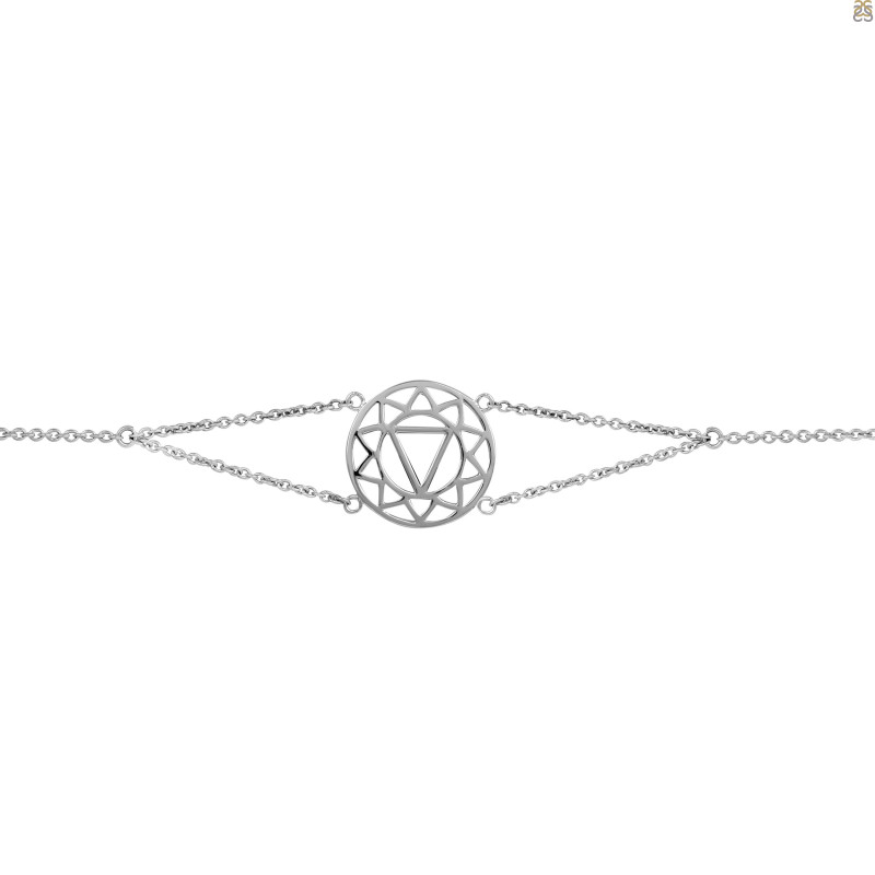 Solar Plexus Chakra Plain Silver Bracelet PS-RDB-6.