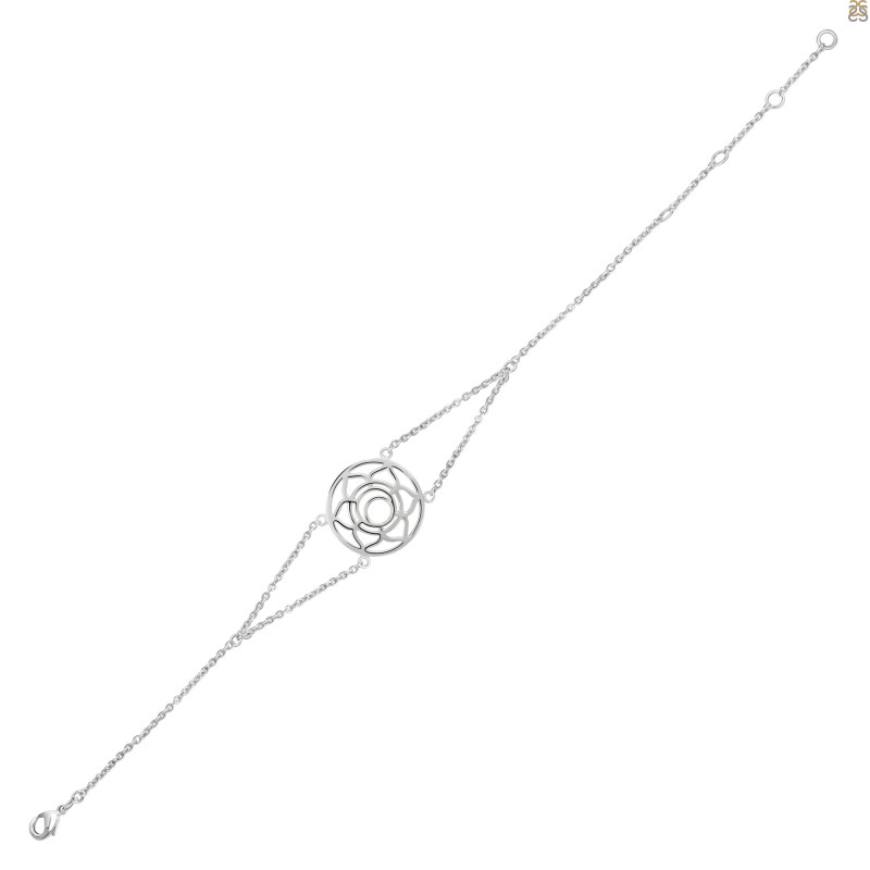 Sacral Chakra Plain Silver Bracelet