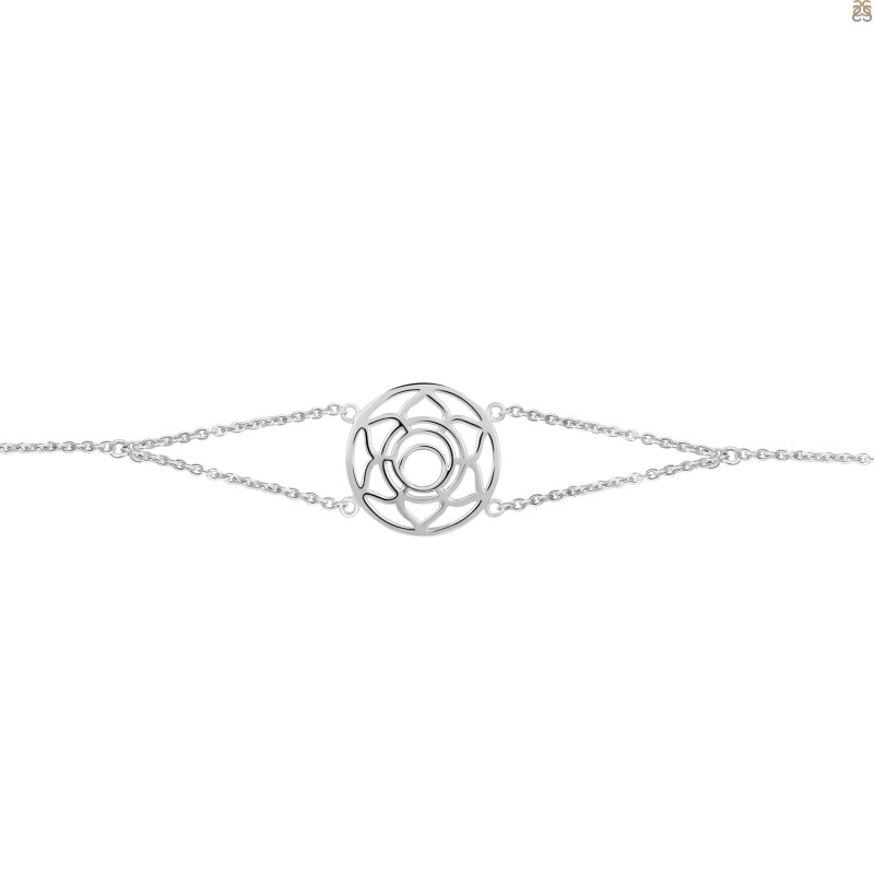 Sacral Chakra Plain Silver Bracelet PS-RDB-7.