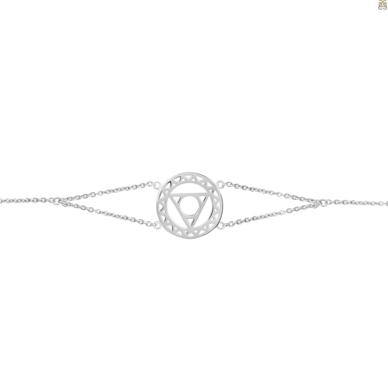 Throat Chakra Plain Silver Bracelet PS-RDB-8.