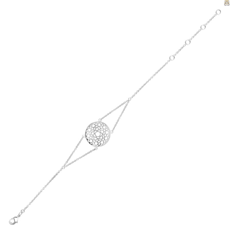 Crown Chakra Plain Silver Bracelet