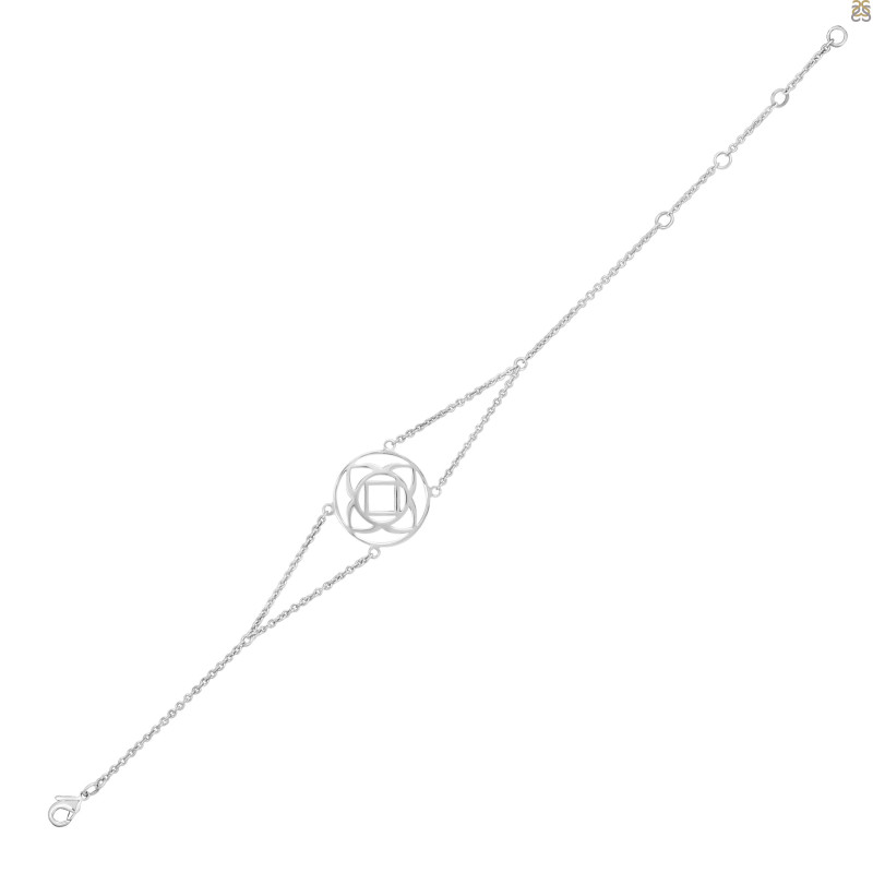 Base Chakra Plain Silver Bracelet