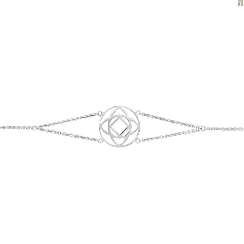 Base Chakra Plain Silver Bracelet PS-RDB-10.