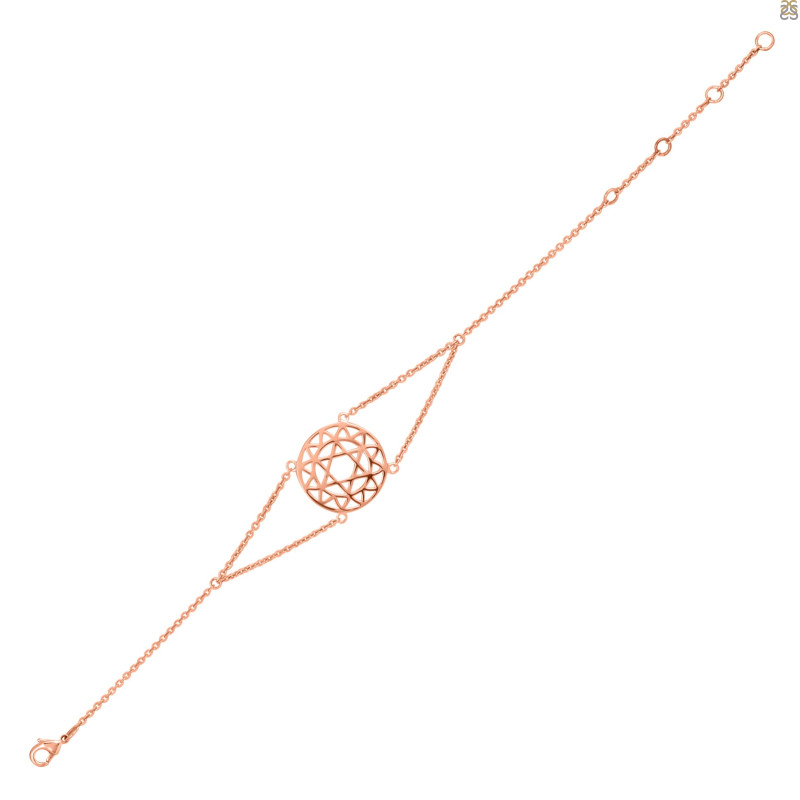 Heart Chakra Plain Silver Bracelet PS-RDB-11.