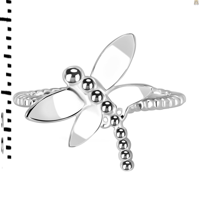 Plain Silver Dragonfly Ring PS-RDR-689.