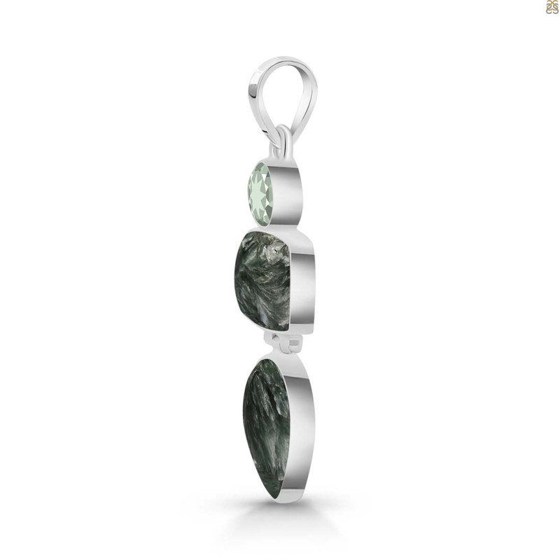 Seraphinite/Green Amethyst Pendant-2SP