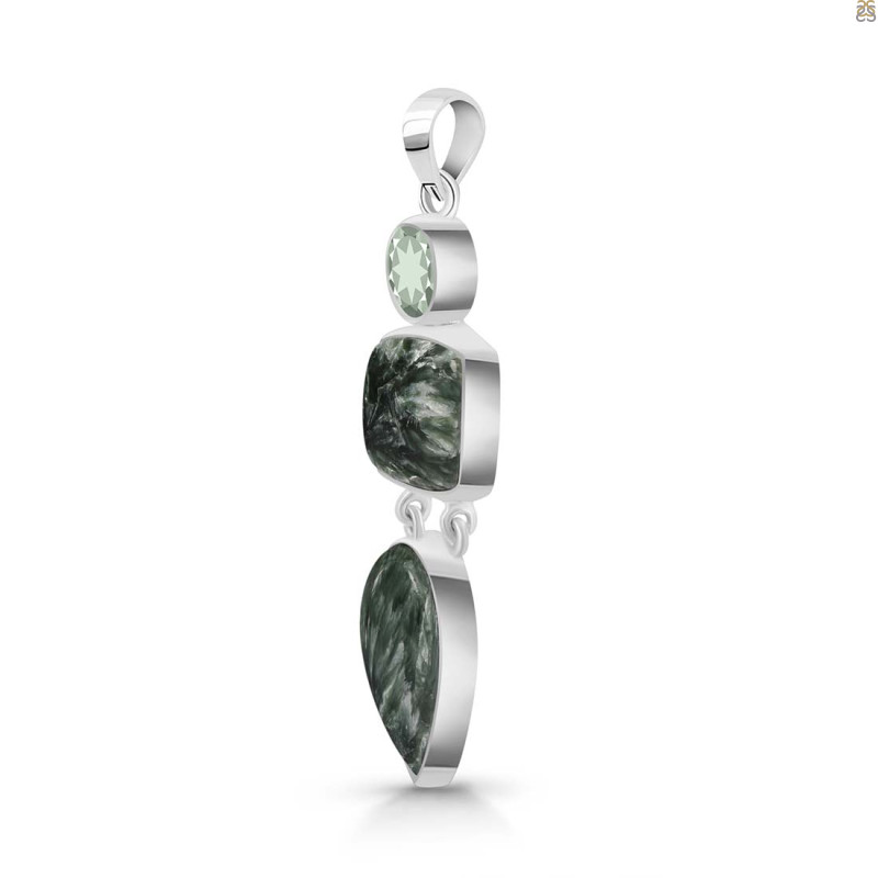 Seraphinite/Green Amethyst Pendant-2SP