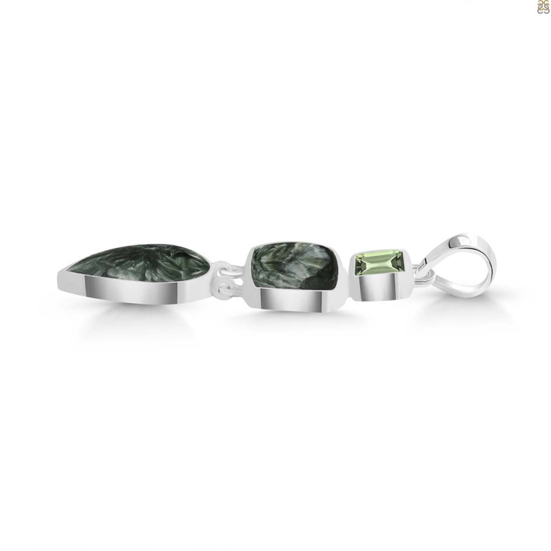 Seraphinite/Green Amethyst Pendant-2SP SER-1-287