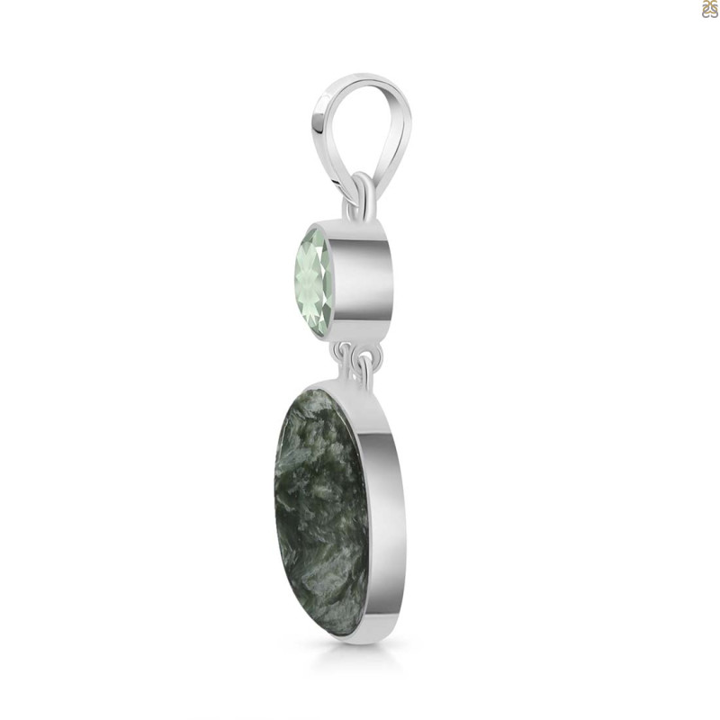 Seraphinite/Green Amethyst Pendant-2SP