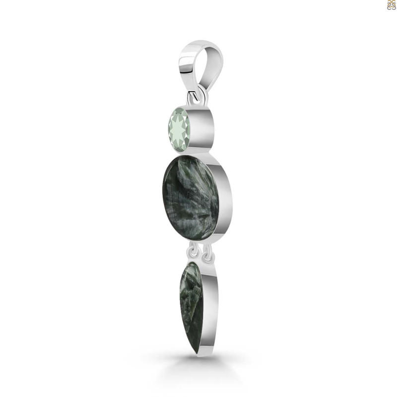 Seraphinite/Green Amethyst Pendant-2SP