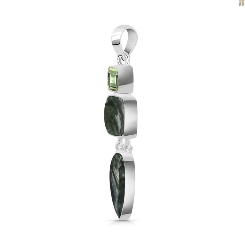 Seraphinite/Green Amethyst Pendant-2SP