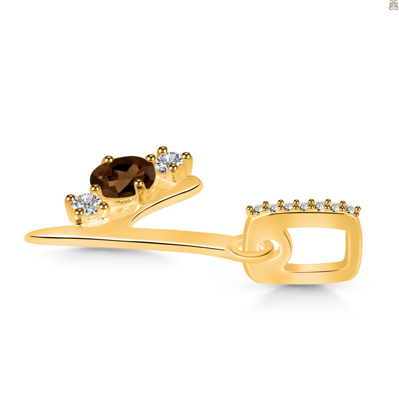 Smoky & White Topaz Alphabet Y Pendant SMY-RDA-103.