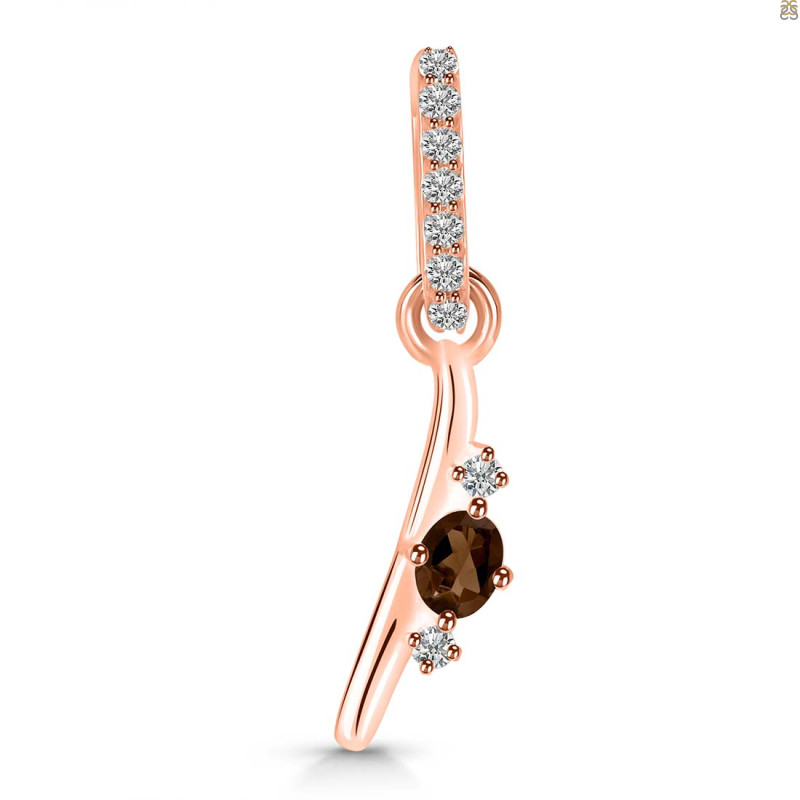 Smoky & White Topaz Alphabet I Pendant SMY-RDA-35.