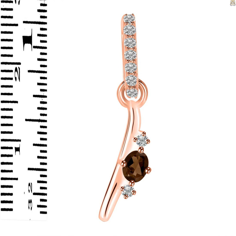 Smoky & White Topaz Alphabet I Pendant SMY-RDA-35.