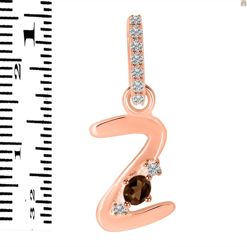 Smoky & White Topaz Alphabet Z Pendant SMY-RDA-52.