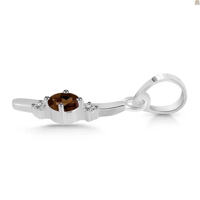 Smoky & White Topaz Alphabet I Pendant