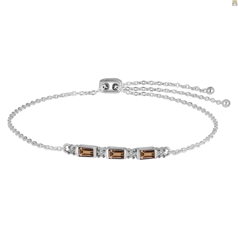 Smoky & White Topaz Bracelet SMY-RDB-139.