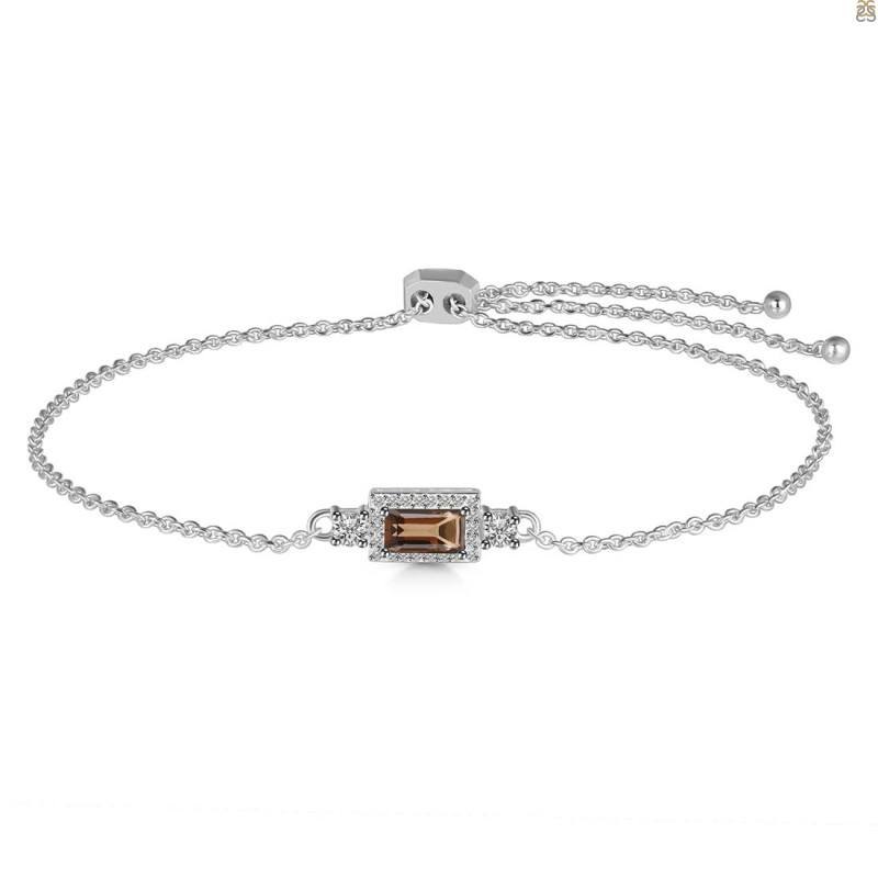 Smoky & White Topaz Bracelet SMY-RDB-140.