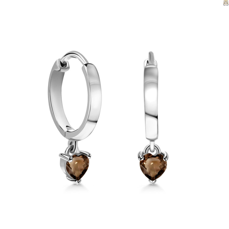 Smoky Heart Hoop Earring