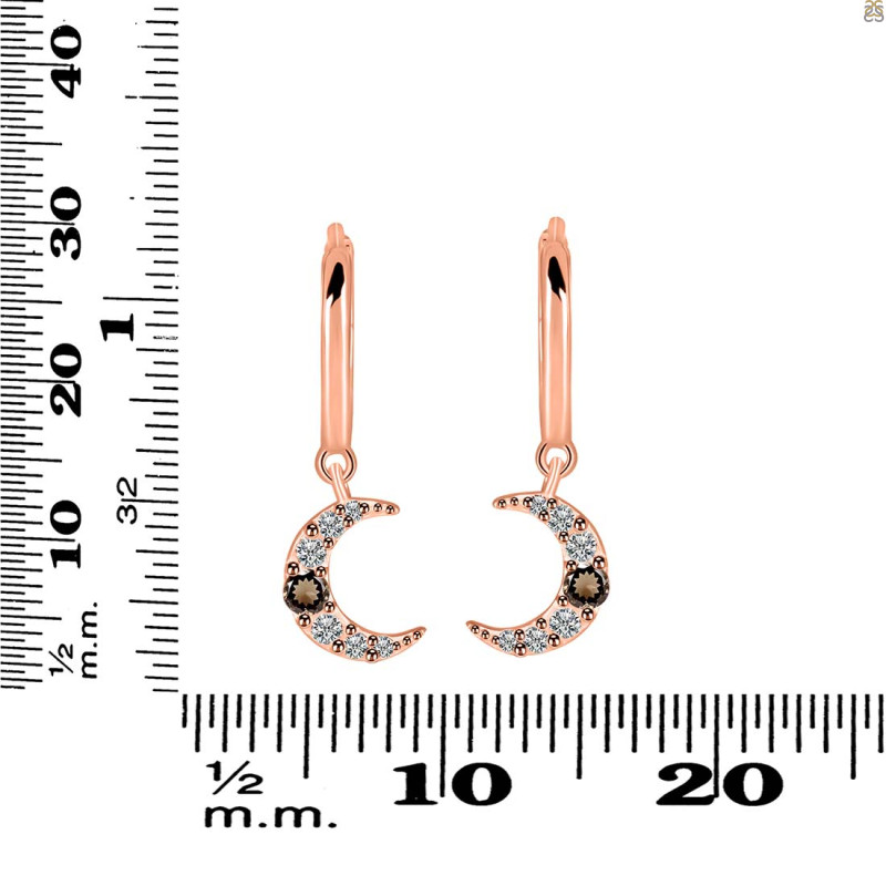 Smoky & White Topaz Hoop Earring SMY-RDE-1471.