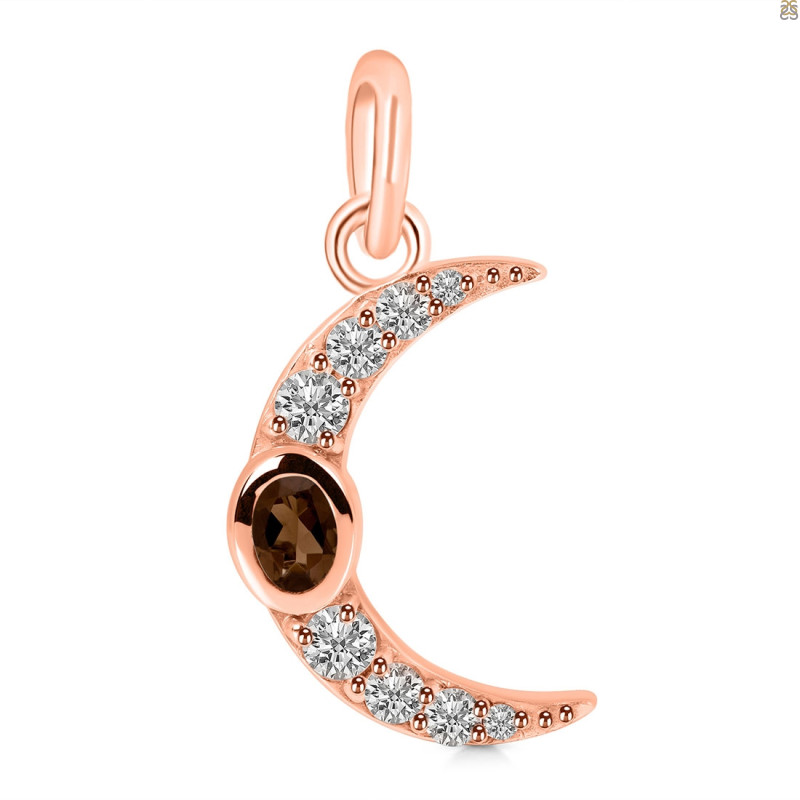 Smoky & White Topaz Pendant SMY-RDP-691.