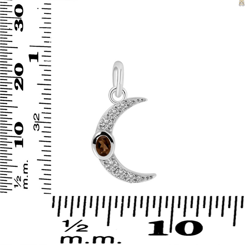 Smoky & White Topaz Pendant SMY-RDP-691.
