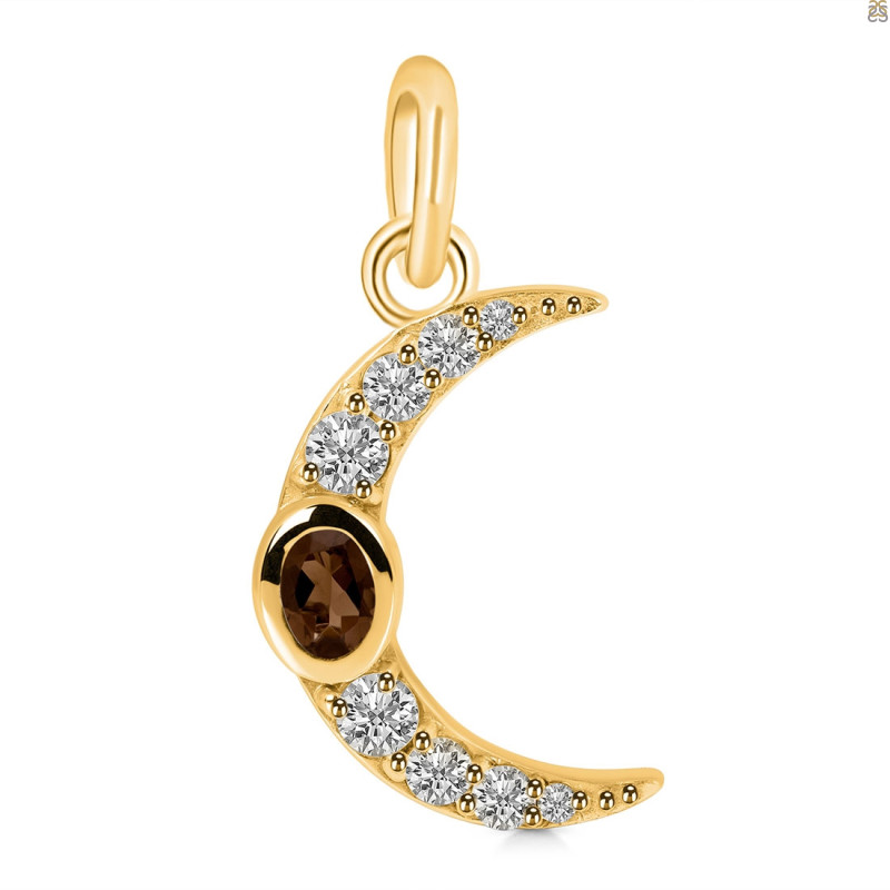 Smoky & White Topaz Pendant SMY-RDP-691.