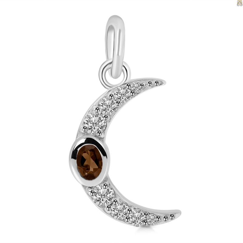 Smoky & White Topaz Pendant SMY-RDP-691.