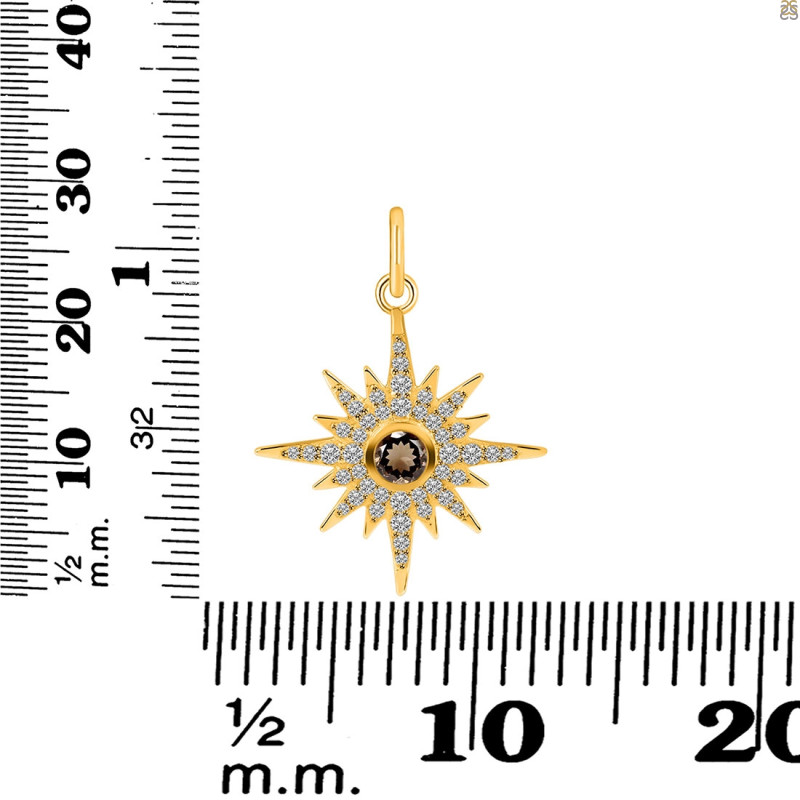 Smoky & White Topaz Pendant SMY-RDP-693.