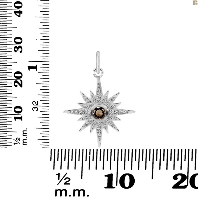 Smoky & White Topaz Pendant SMY-RDP-693.