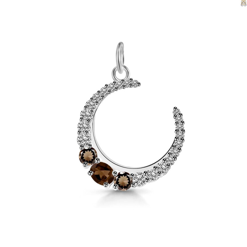 Smoky & White Topaz Pendant SMY-RDP-728.