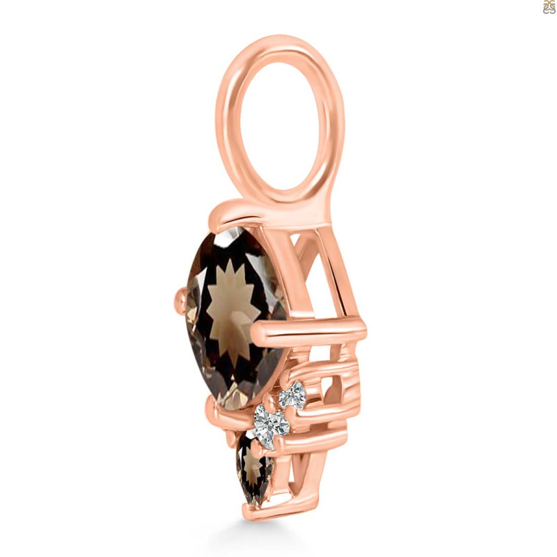 Smoky & White Topaz Pendant SMY-RDP-729.