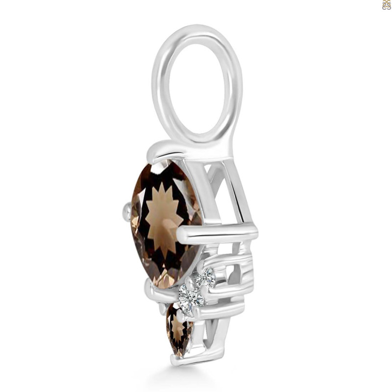 Smoky & White Topaz Pendant