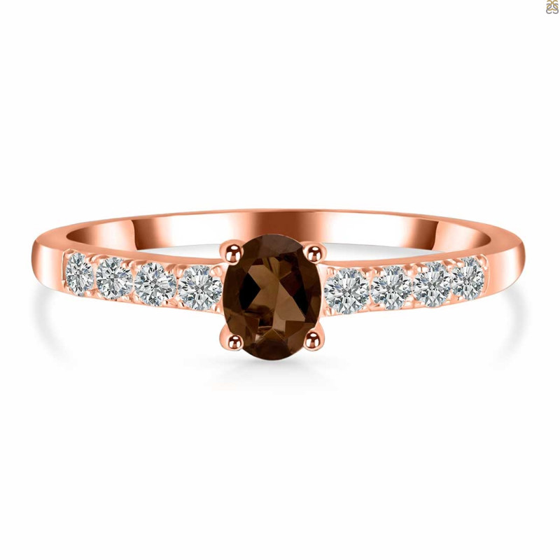 Smoky & White Topaz Ring SMY-RDR-2538.
