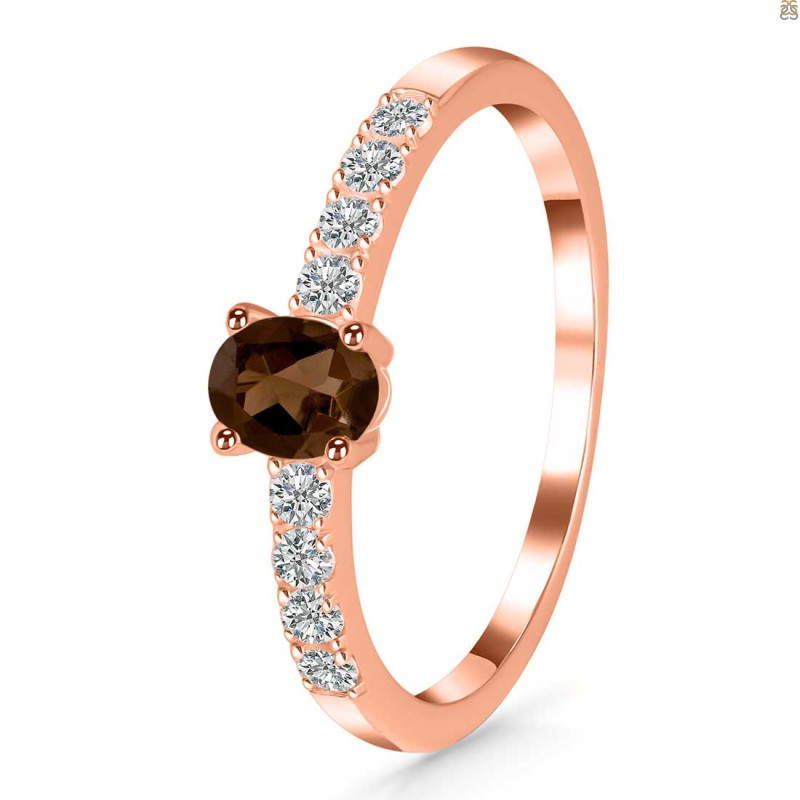 Smoky & White Topaz Ring SMY-RDR-2538.