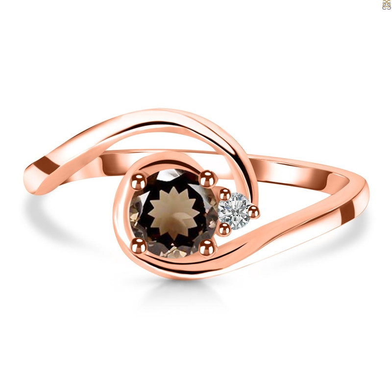 Smoky & White Topaz Ring SMY-RDR-2622.