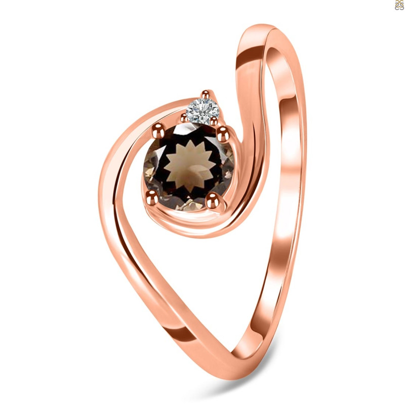 Smoky & White Topaz Ring SMY-RDR-2622.