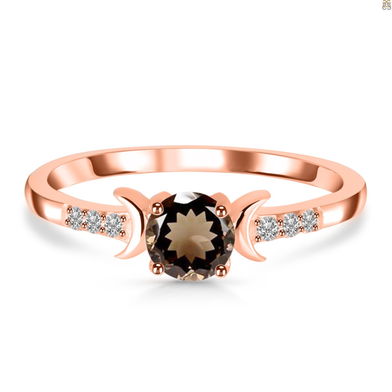 Smoky & White Topaz Ring SMY-RDR-2845.