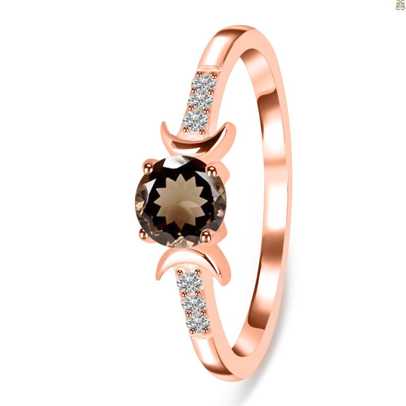 Smoky & White Topaz Ring SMY-RDR-2845.