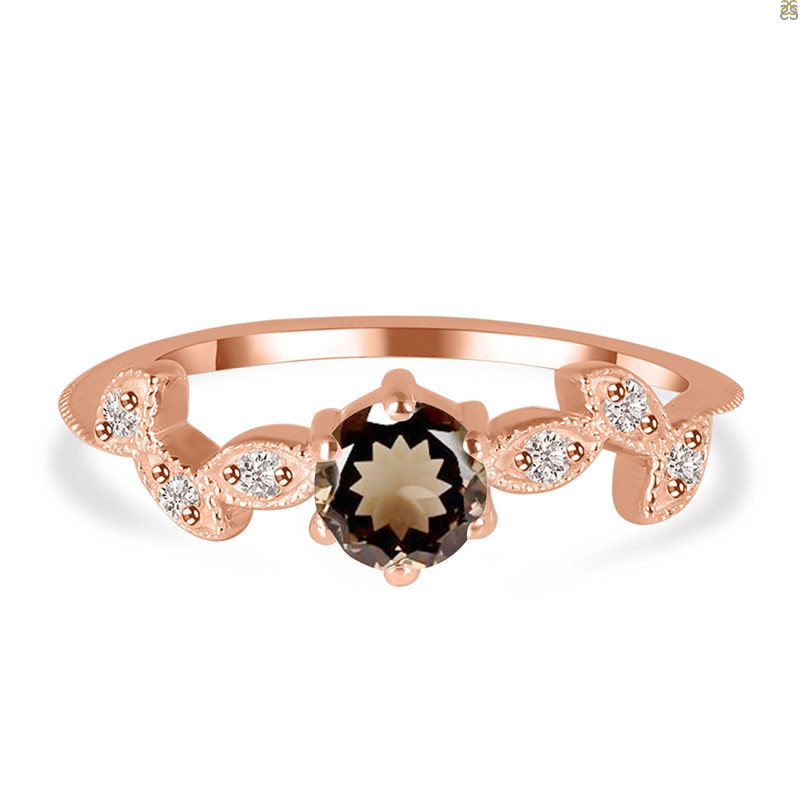 Smoky & White Topaz Ring SMY-RDR-2981.