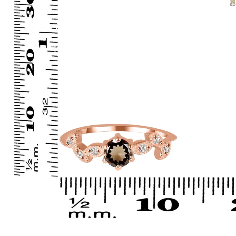 Smoky & White Topaz Ring SMY-RDR-2981.