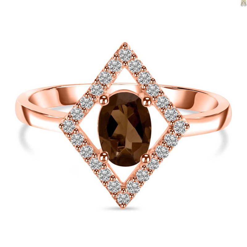 Smoky & White Topaz Ring SMY-RR-134.