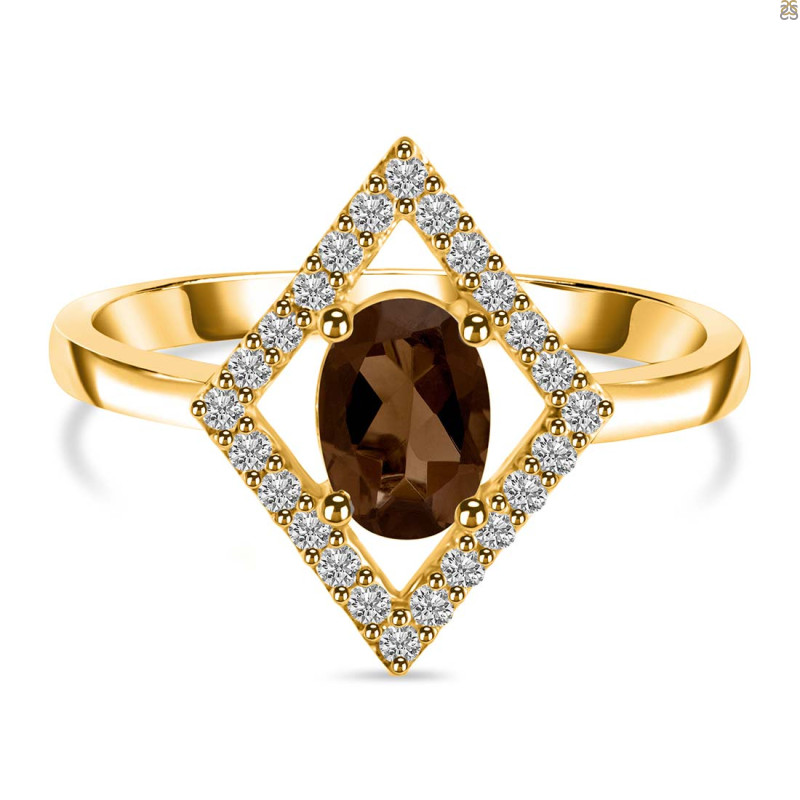 Smoky & White Topaz Ring SMY-RR-134.