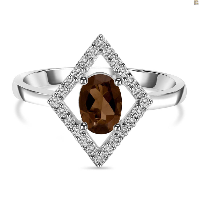 Smoky & White Topaz Ring SMY-RR-134.
