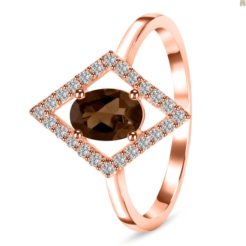 Smoky & White Topaz Ring SMY-RR-134.