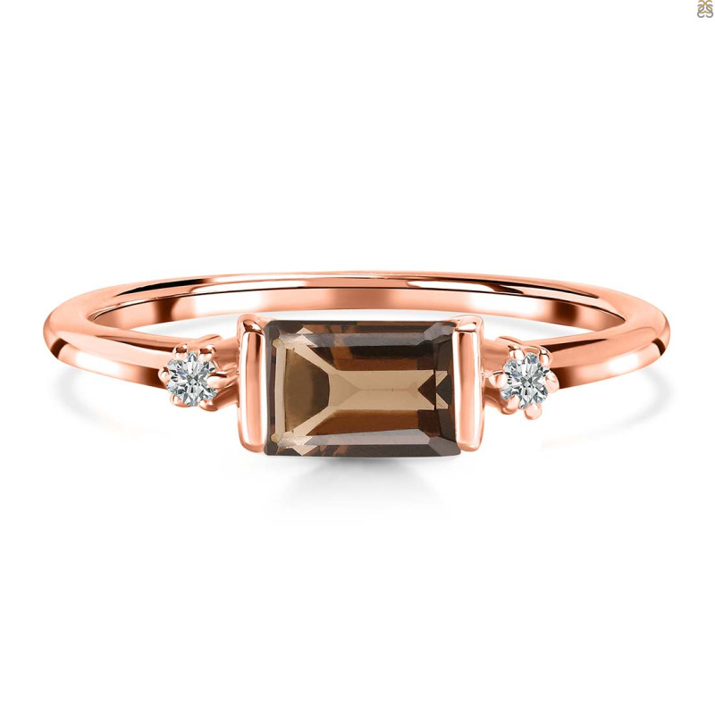 Smoky & White Topaz Ring SMY-RR-135.